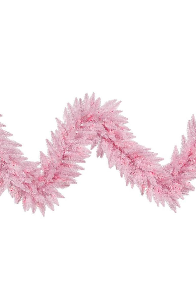 Shop For 9' Pink Fir Holiday Garland, Pink Dura - Lit LED