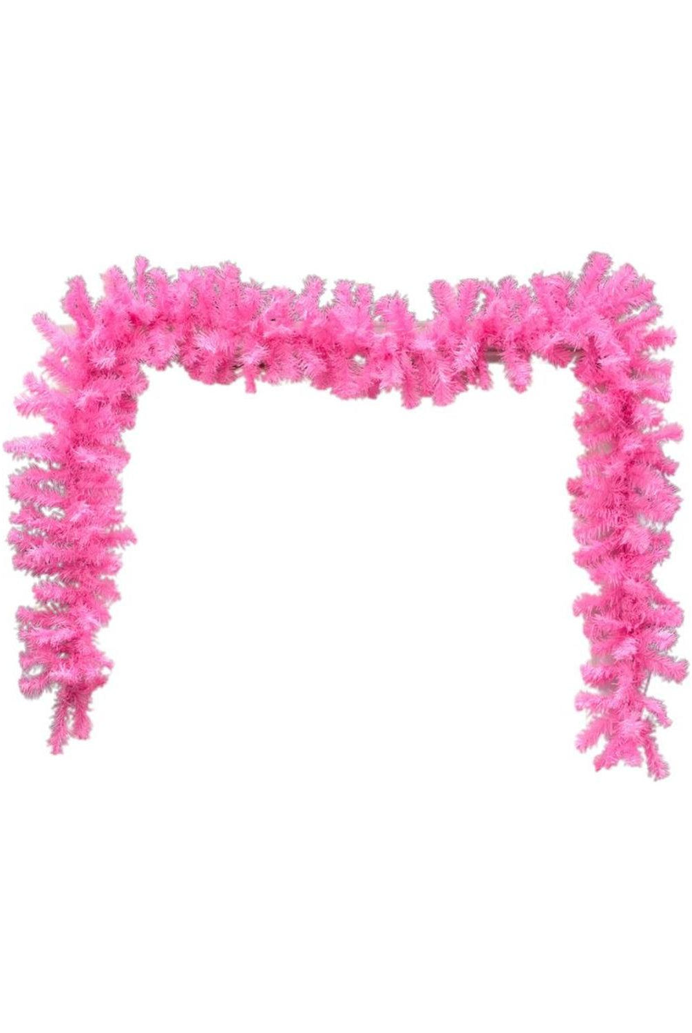 9' PVC Pine Garland: Pink Unlit