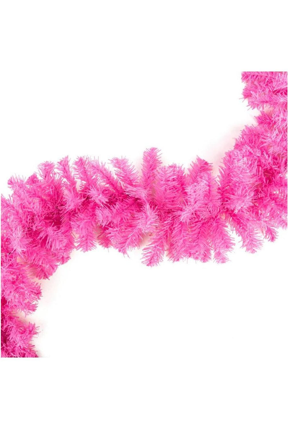 9' PVC Pine Garland: Pink Unlit