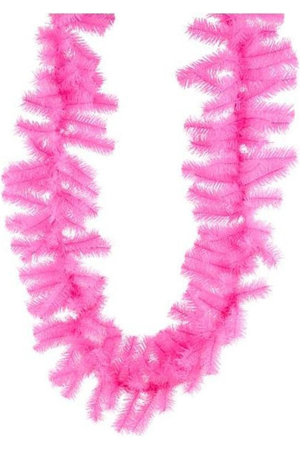 9' PVC Pine Garland: Pink Unlit
