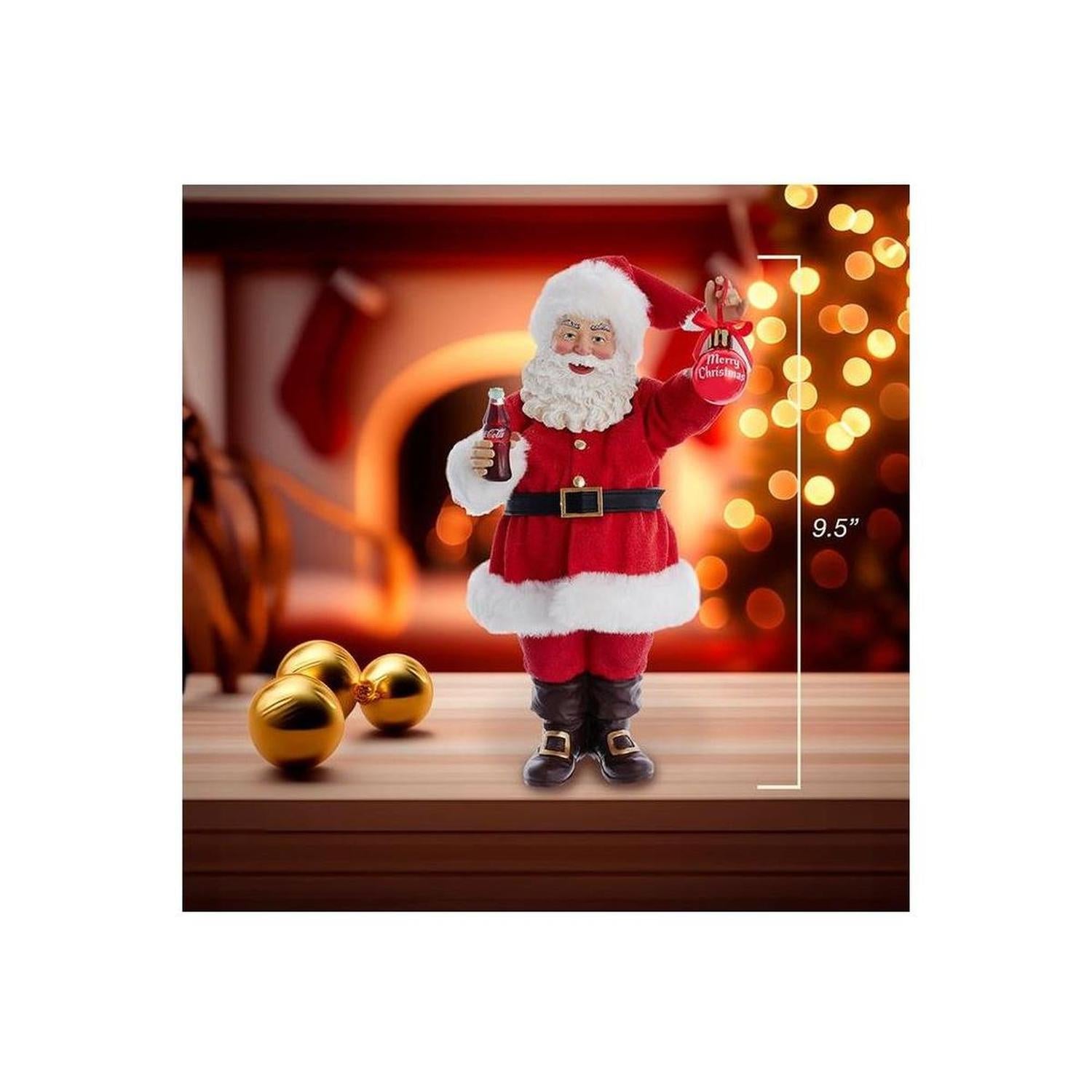 9.5" Coca-Cola® Santa Holding Ornament