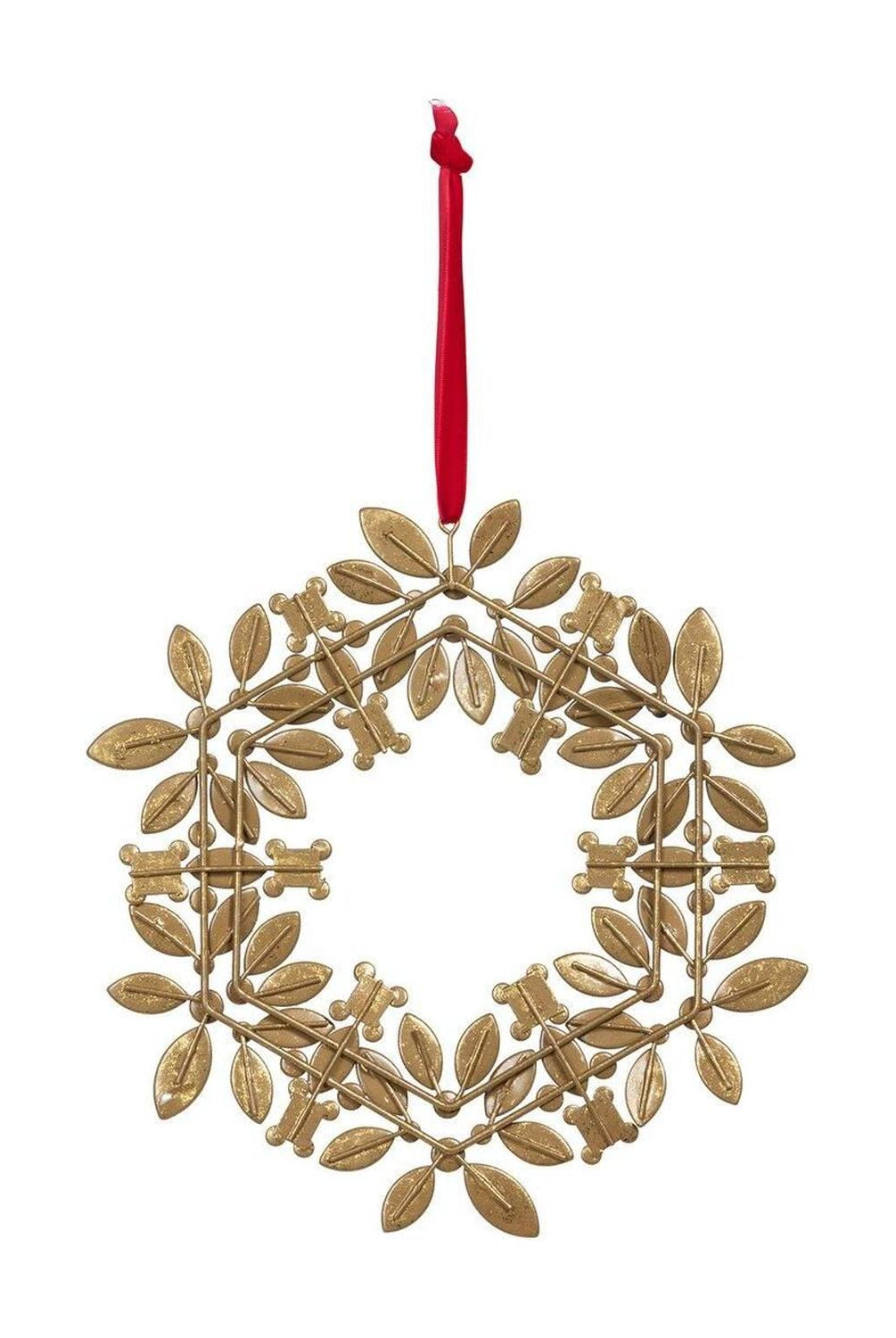 9.5" Jeweled Holly Wreath Ornament: Red/Green