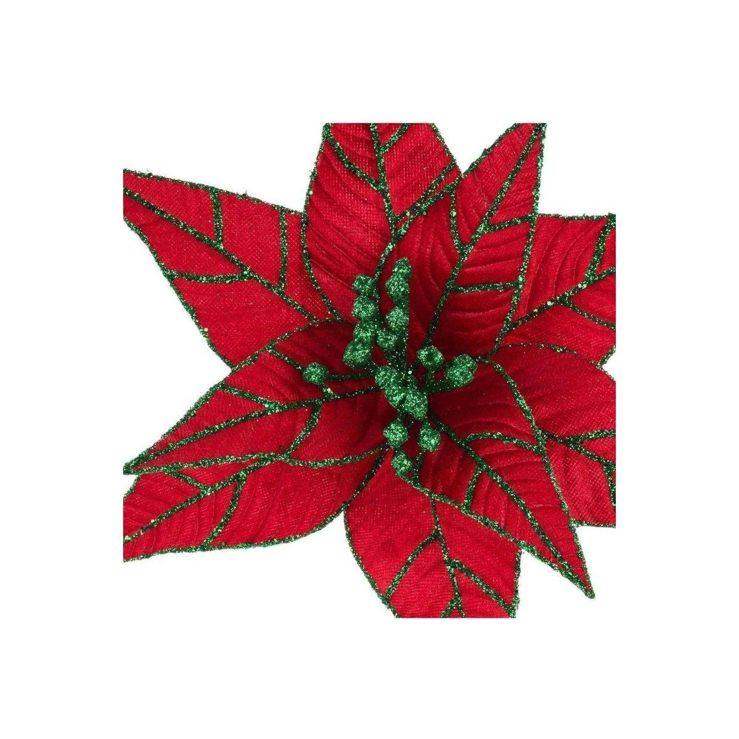 Shop For 9.5" Red Velvet Poinsettia Stem