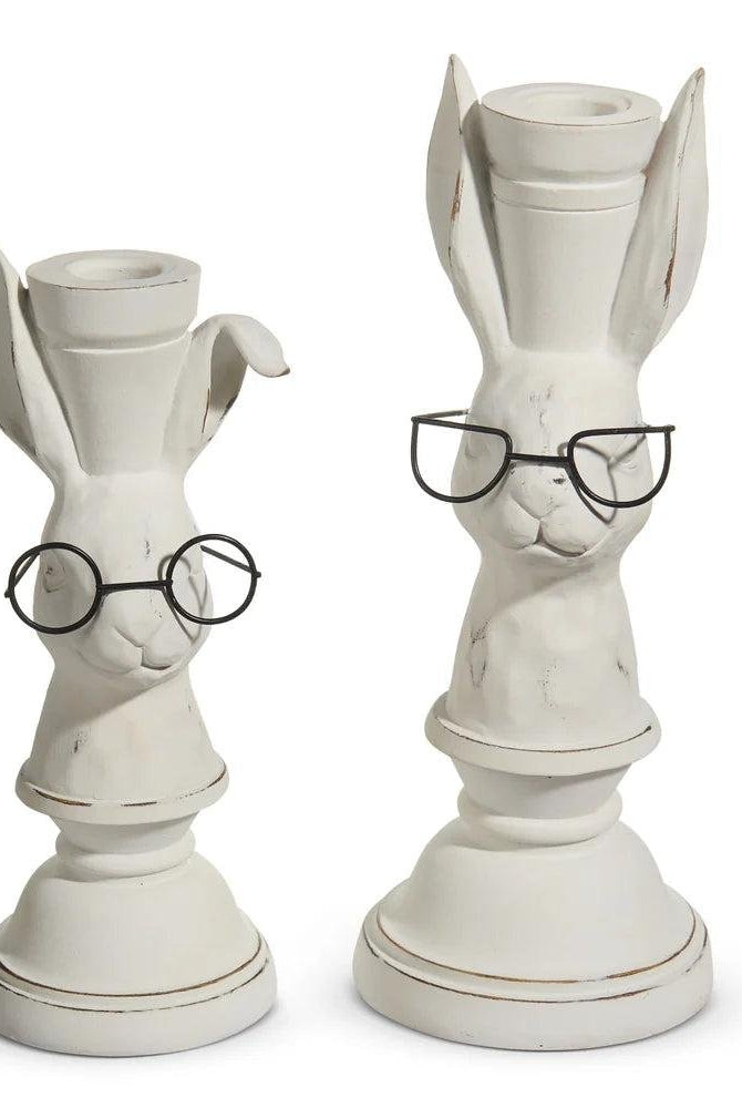 Shop For 9.5in Bunnies with Glasses Candlesticks