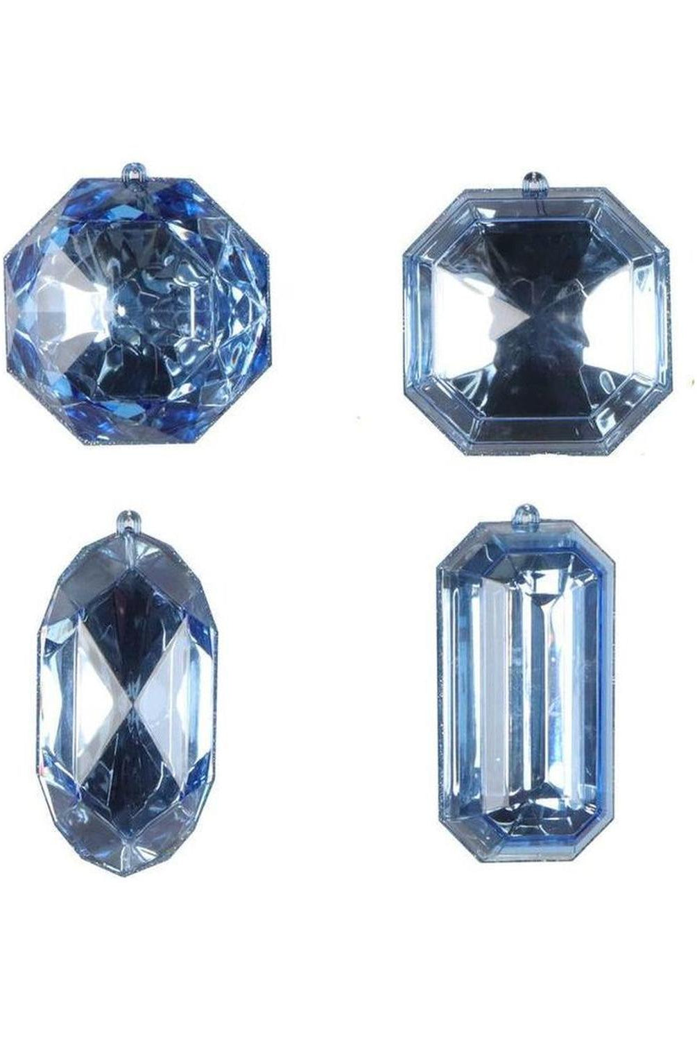 Acrylic Jewel Assortment Ornament: Baby Blue (Set 4)