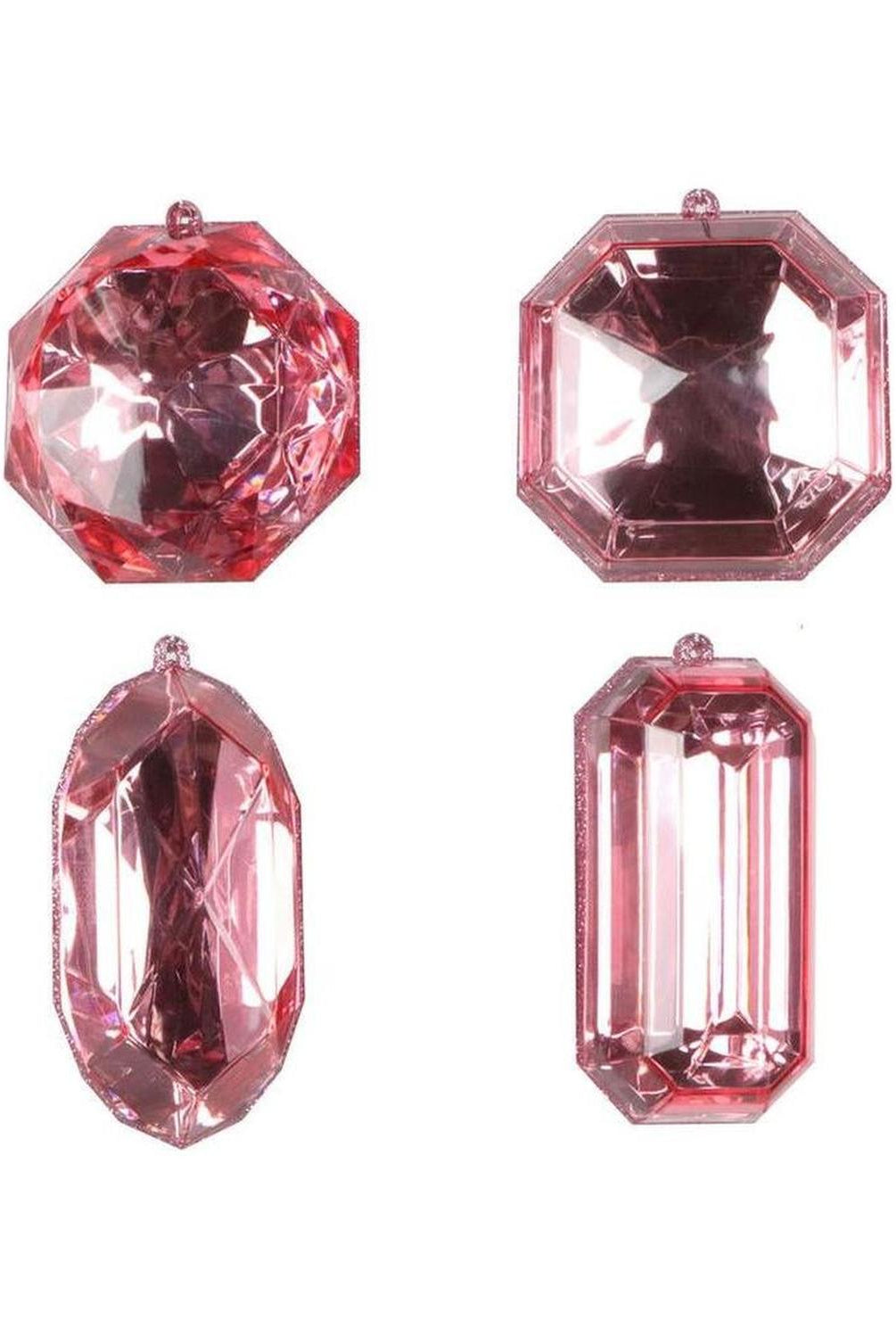 Acrylic Jewel Assortment Ornament: Baby Pink (Set 4)