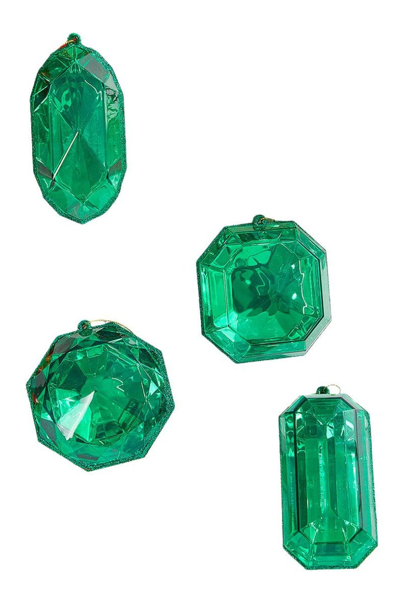Shop For Acrylic Jewel Assortment Ornament: Emerald (Set 4) at Michelle's aDOORable Creations