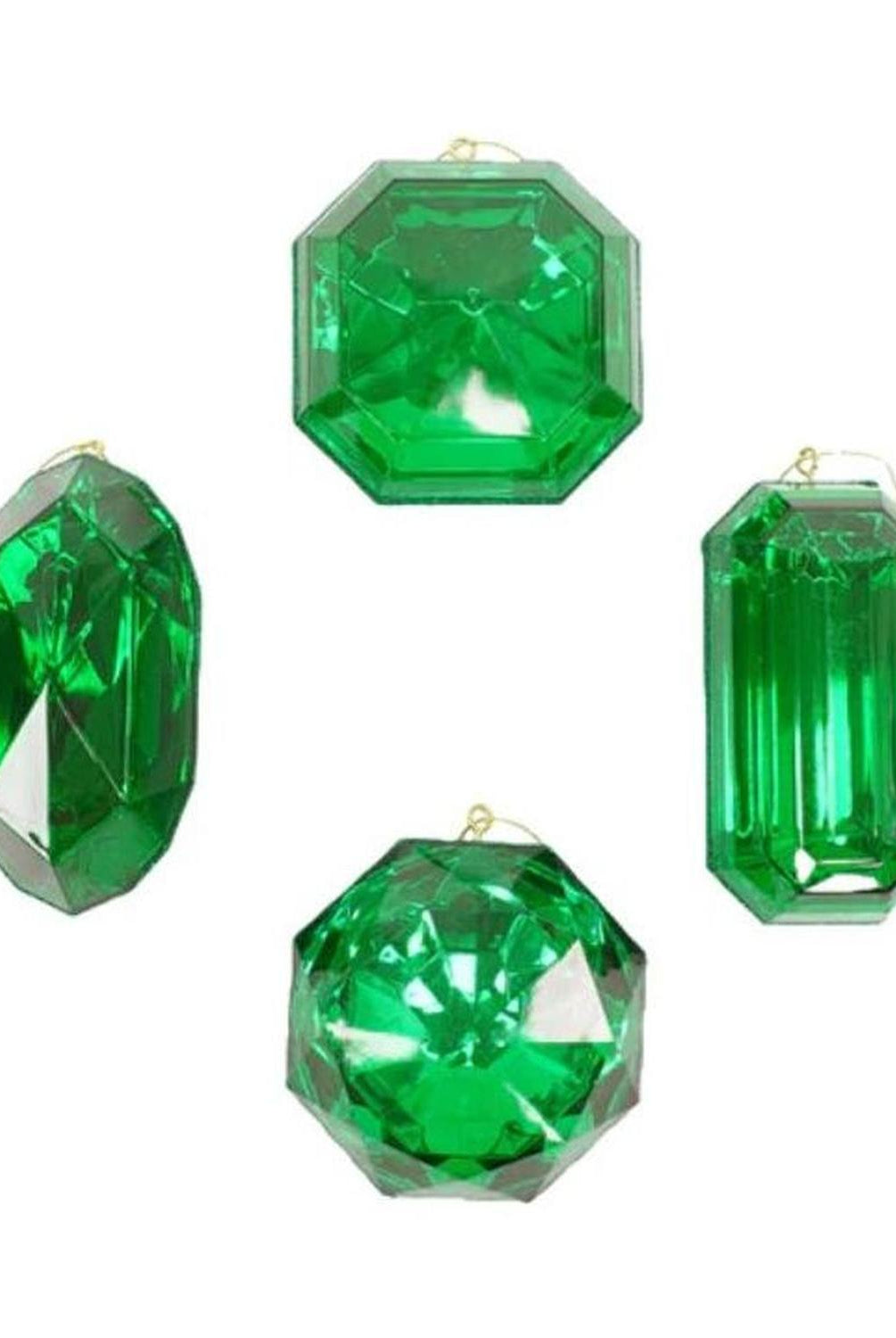Acrylic Jewel Assortment Ornament: Lime Green (Set 4)