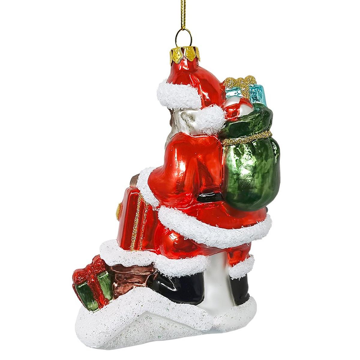 Shop For African American Glass Santa Ornament