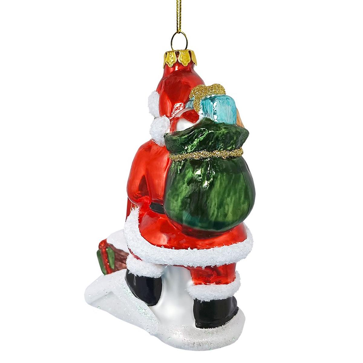 Shop For African American Glass Santa Ornament