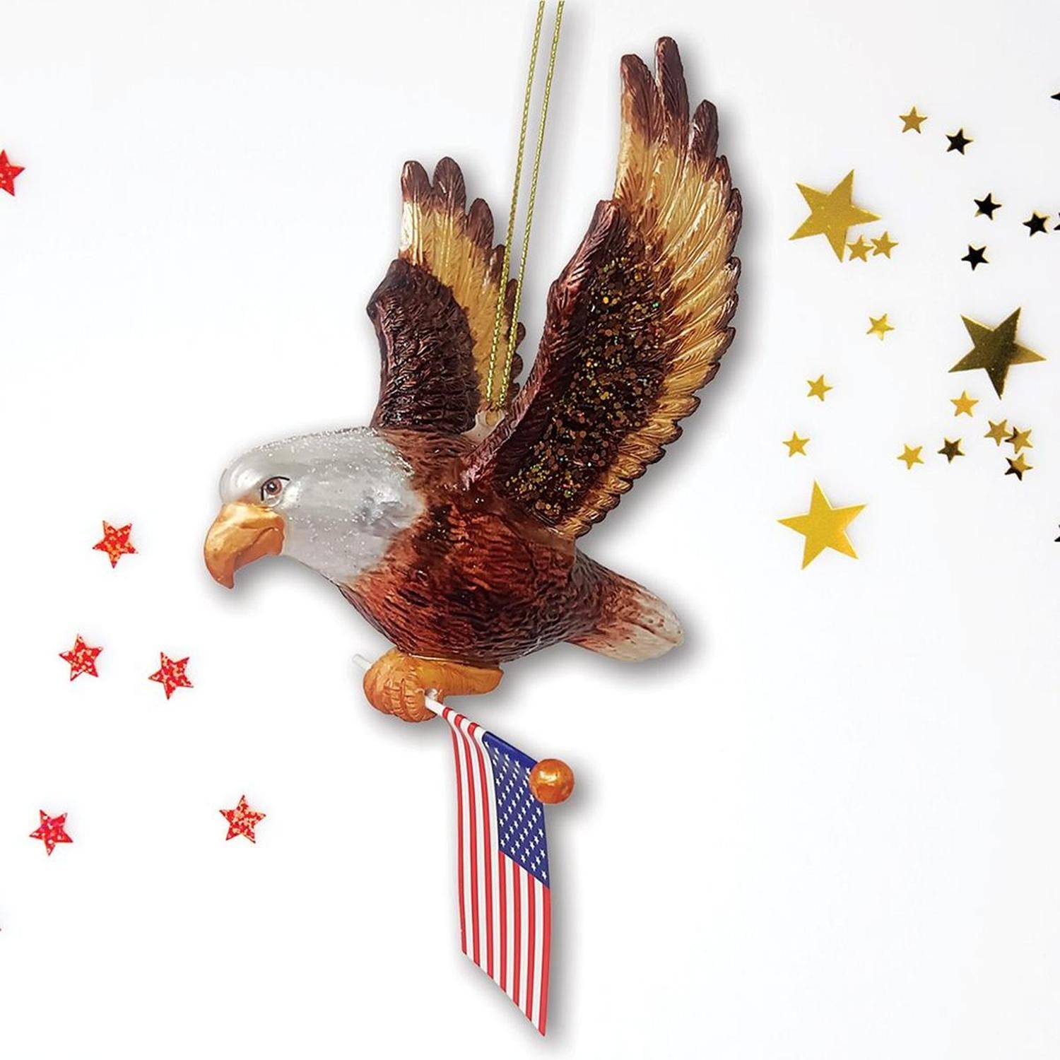 Shop For American Bald Eagle Patriotic Glass Ornament