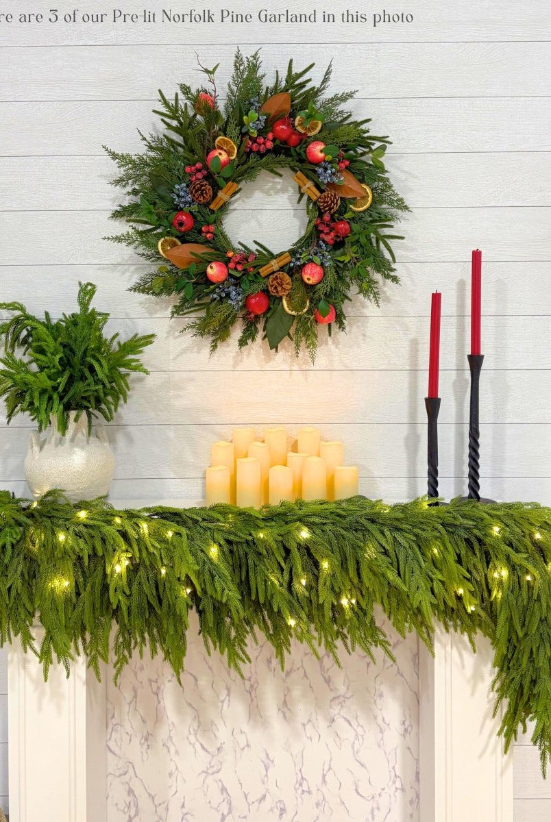 Shop For Artificial 6' Norfolk Pine Garland - Ships Next Day