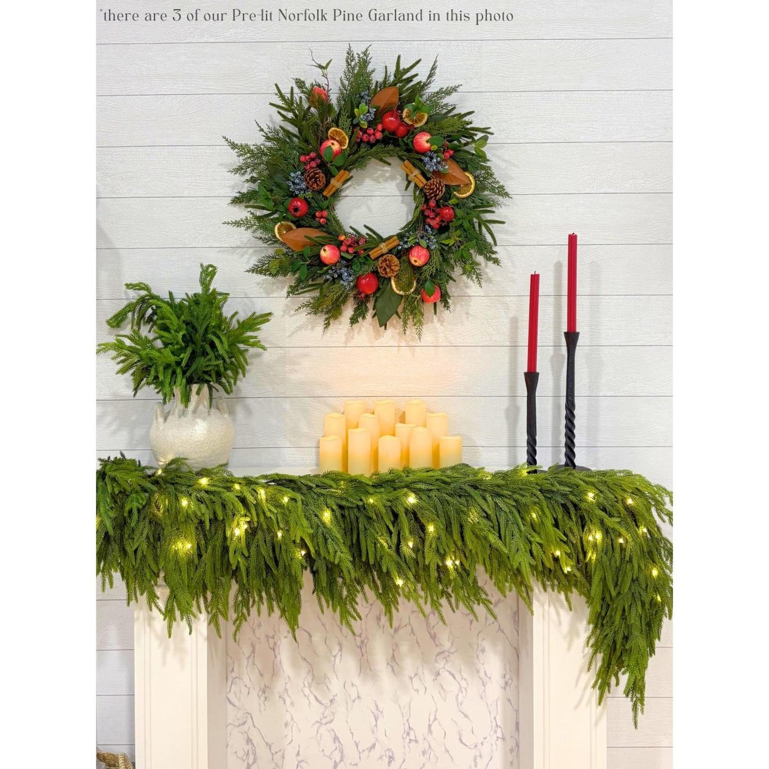 Shop For Artificial 6' Norfolk Pine Garland - Ships Next Day