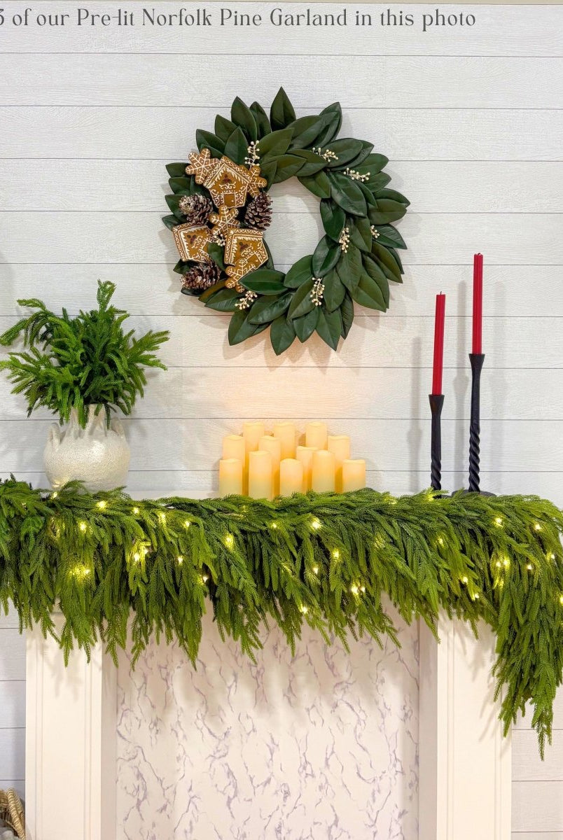 Shop For Artificial 6' Norfolk Pine Garland - Ships Next Day