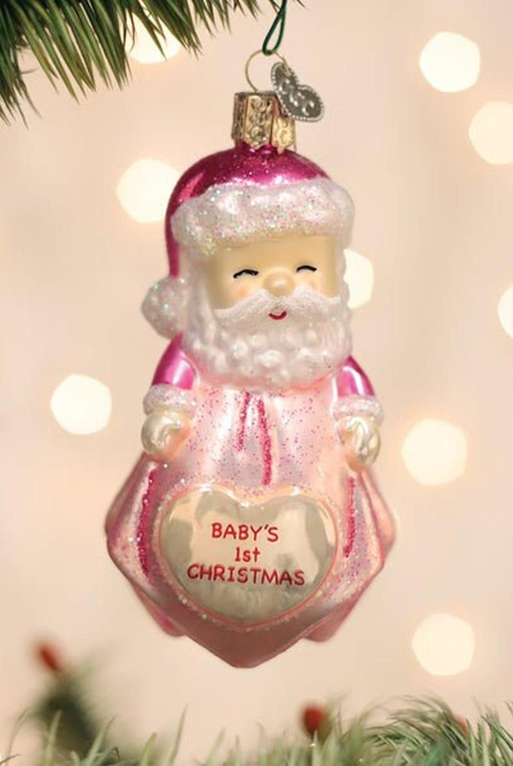 Baby Girl's 1st Santa Lovey Ornament