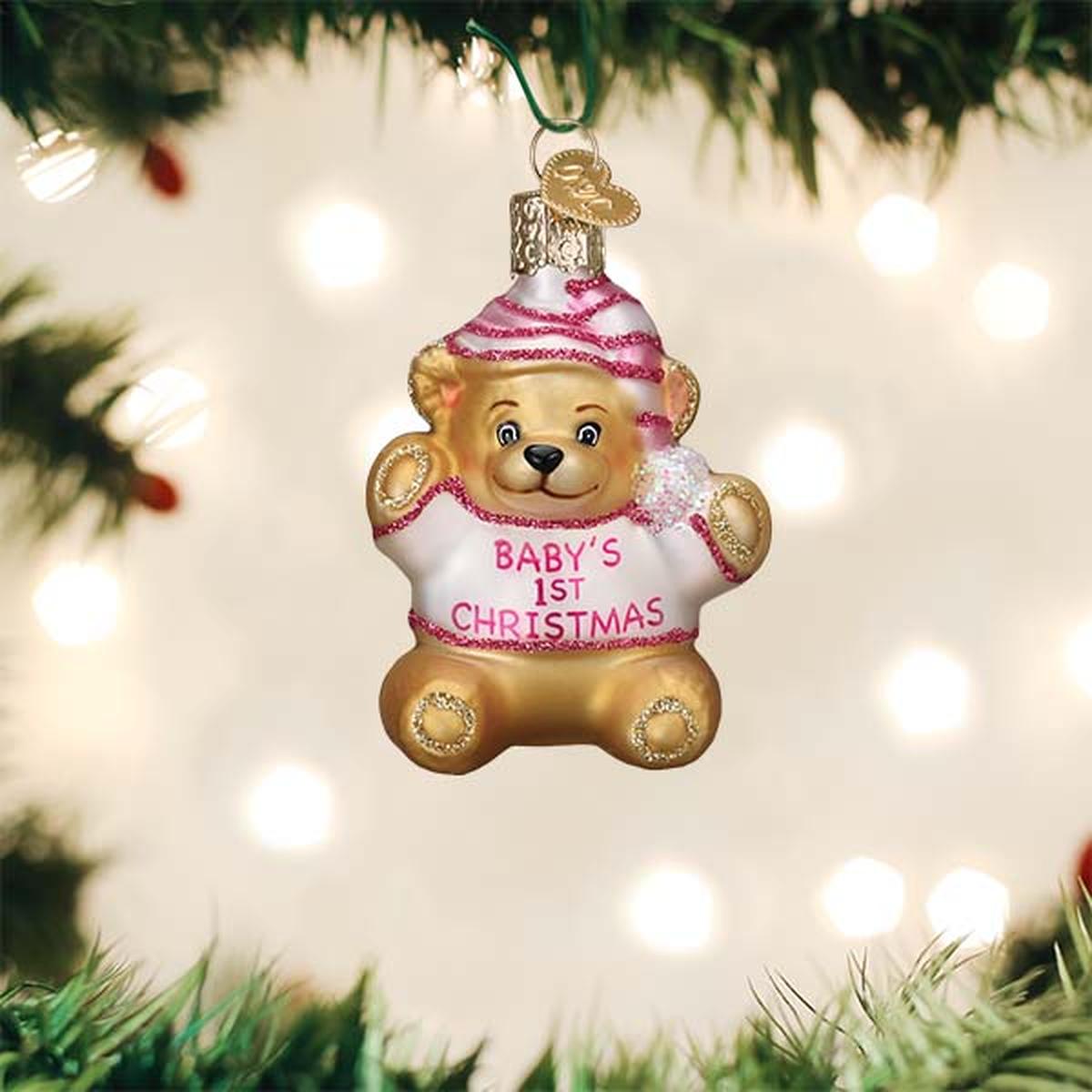 Shop For Baby Girl's First Teddy Bear Ornament