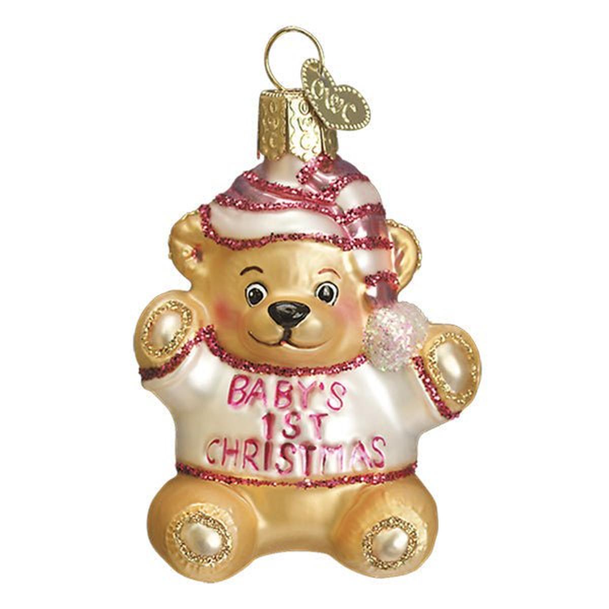 Shop For Baby Girl's First Teddy Bear Ornament