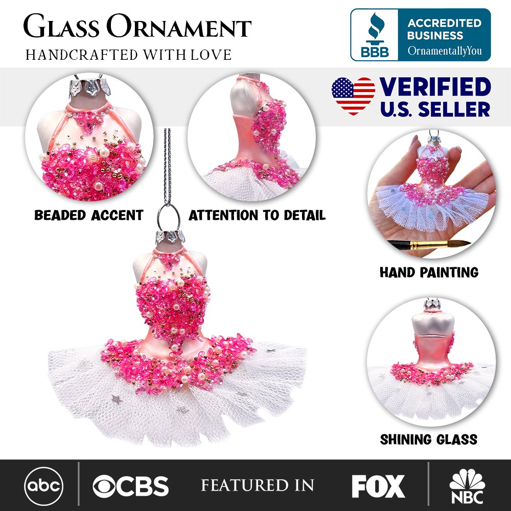 Shop For Ballerina Dress Glass Ornament
