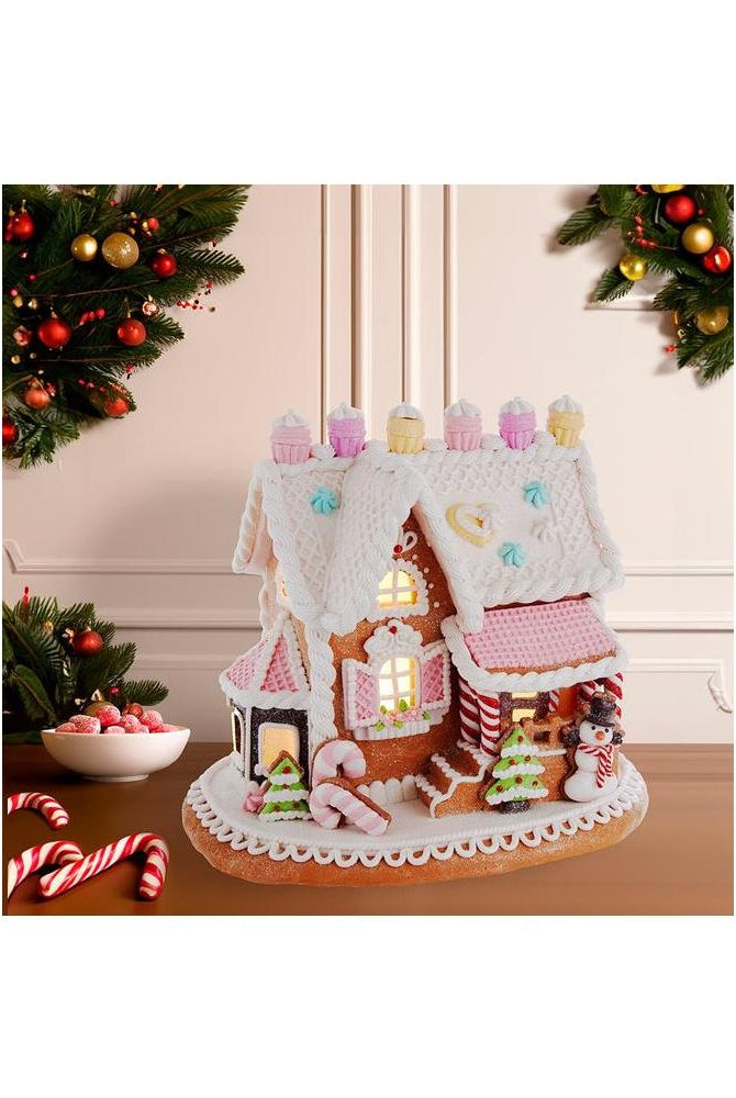 Shop For Battery - Operated LED Gingerbread Cake House 9" at Michelle's aDOORable Creations