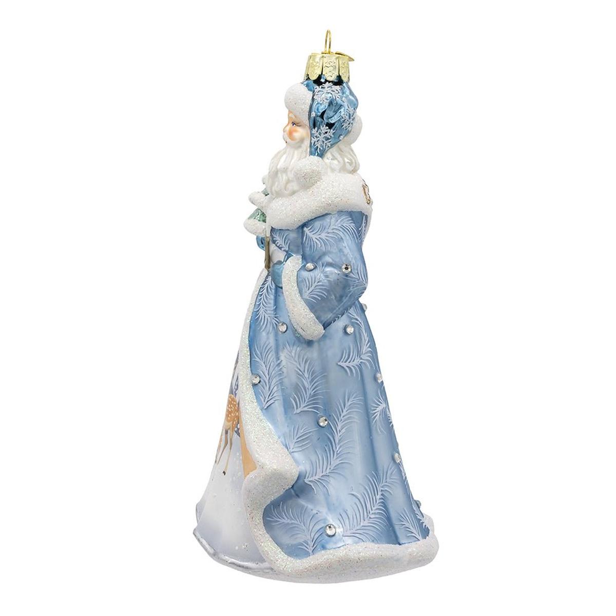 Shop For Bellissimo Glass Santa With Tree & Scene Ornament