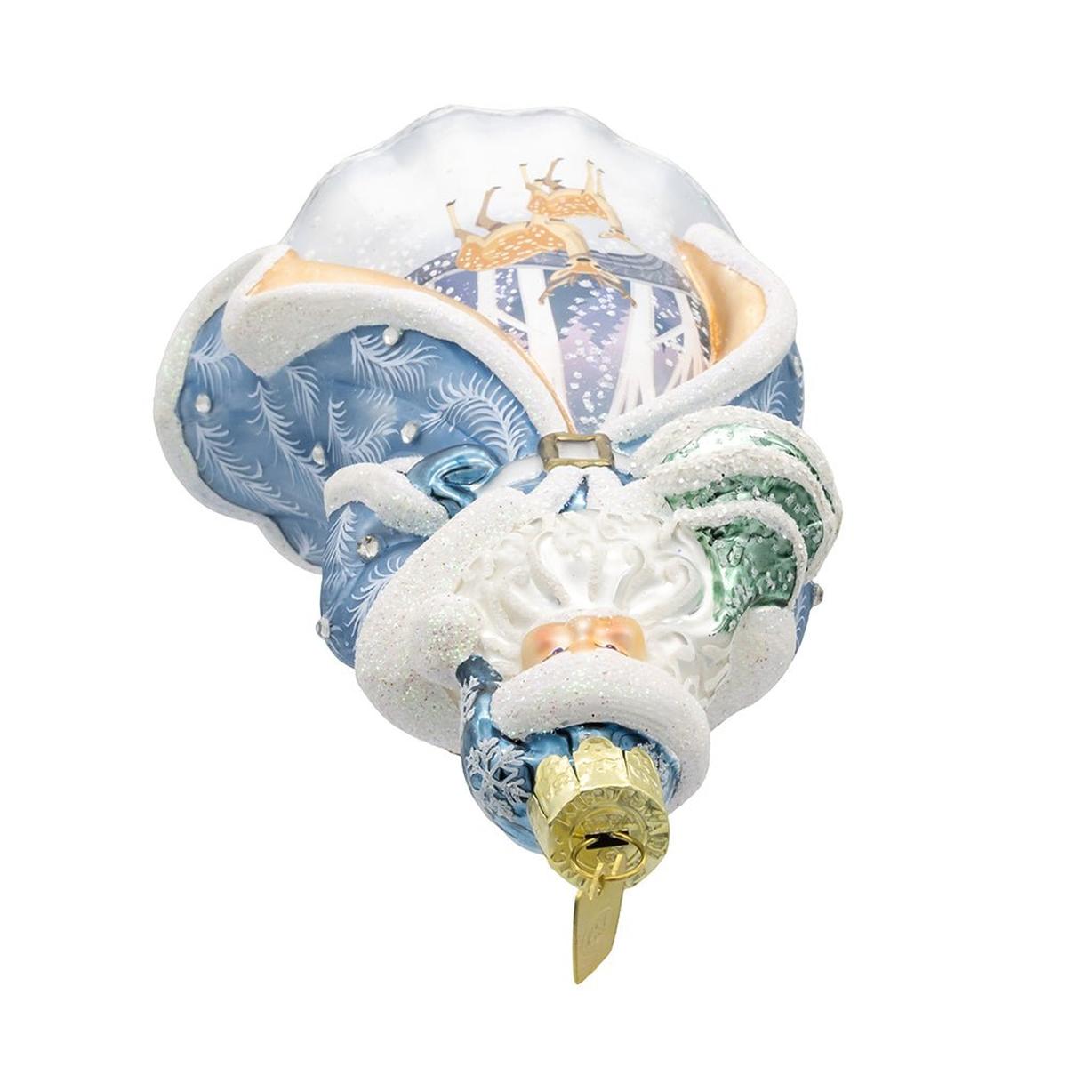 Shop For Bellissimo Glass Santa With Tree & Scene Ornament