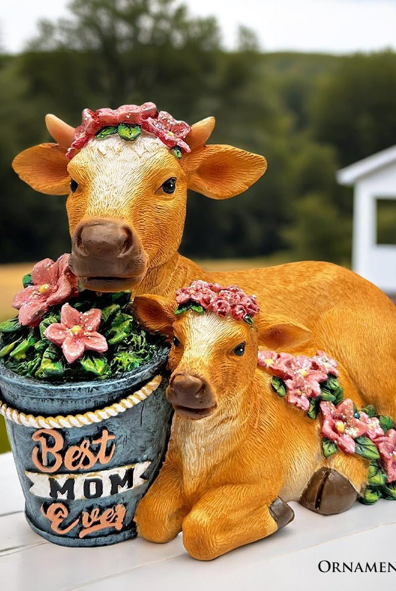 Shop For Best Mom Cow and Calf Charming Figurine, 6" Keepsake Jersey Statue and Mother’s Day Gift
