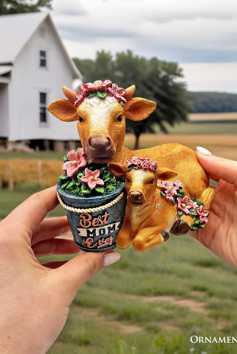 Shop For Best Mom Cow and Calf Charming Figurine, 6" Keepsake Jersey Statue and Mother’s Day Gift