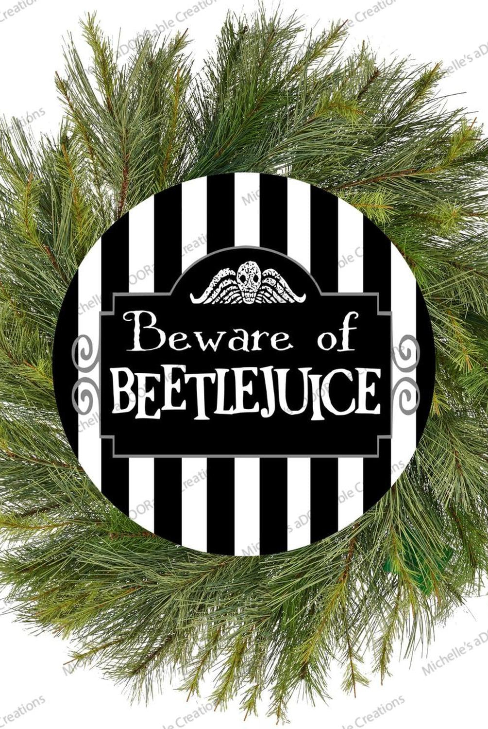 Beware of Beetle Juice Halloween Sign
