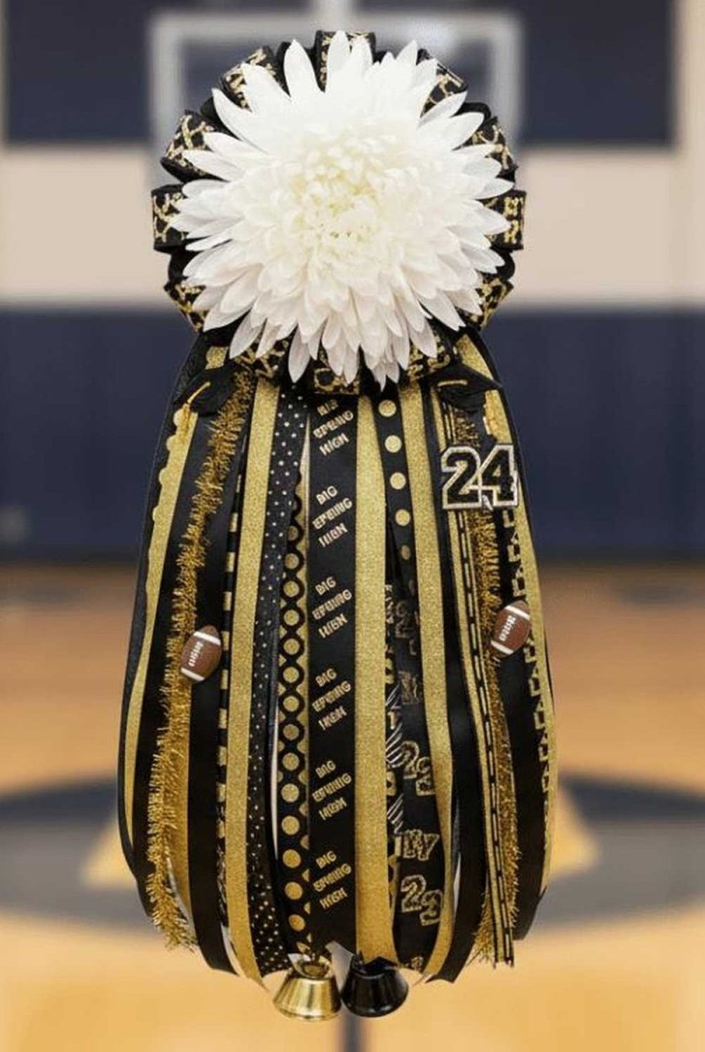 Shop For Big Springs Homecoming Ribbon: (Black/Gold), Size 9