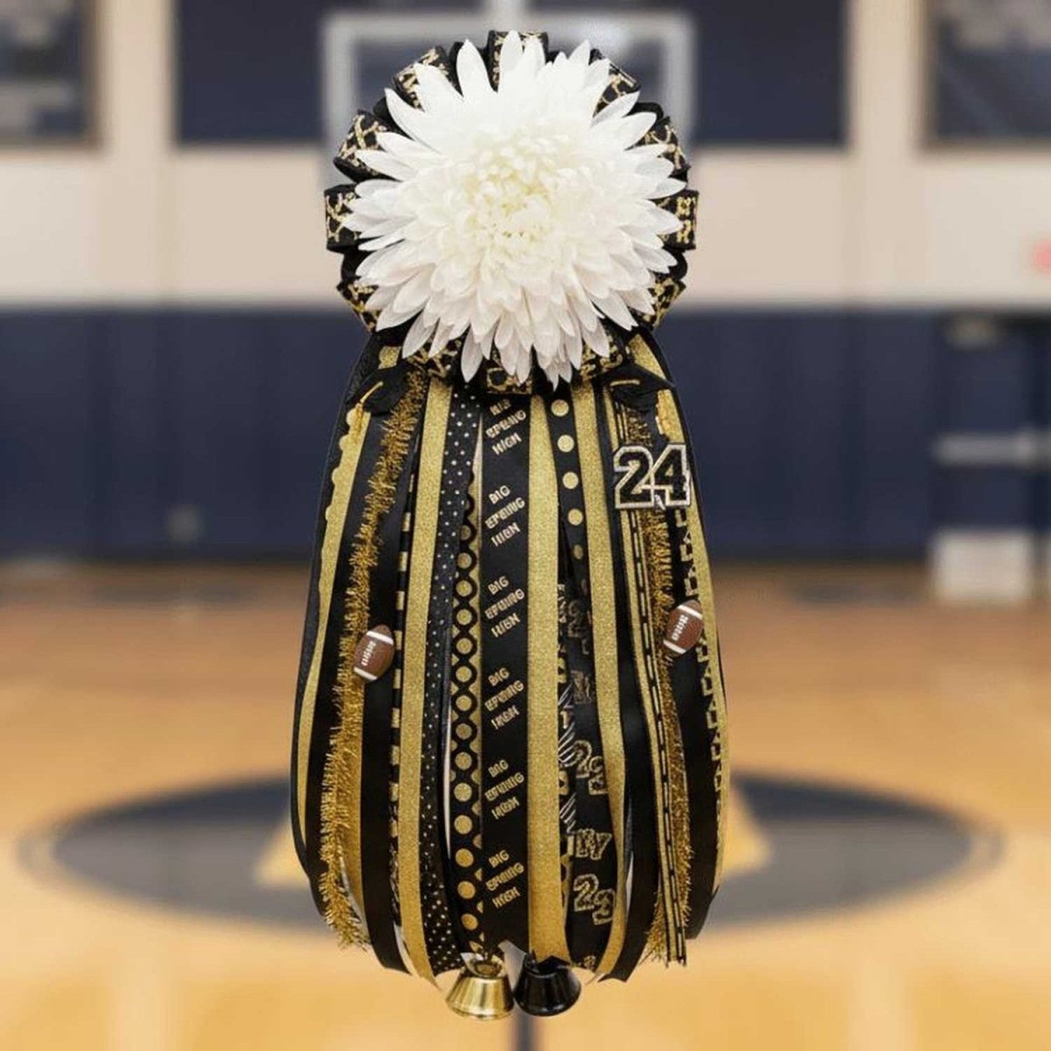 Shop For Big Springs Homecoming Ribbon: (Black/Gold), Size 9