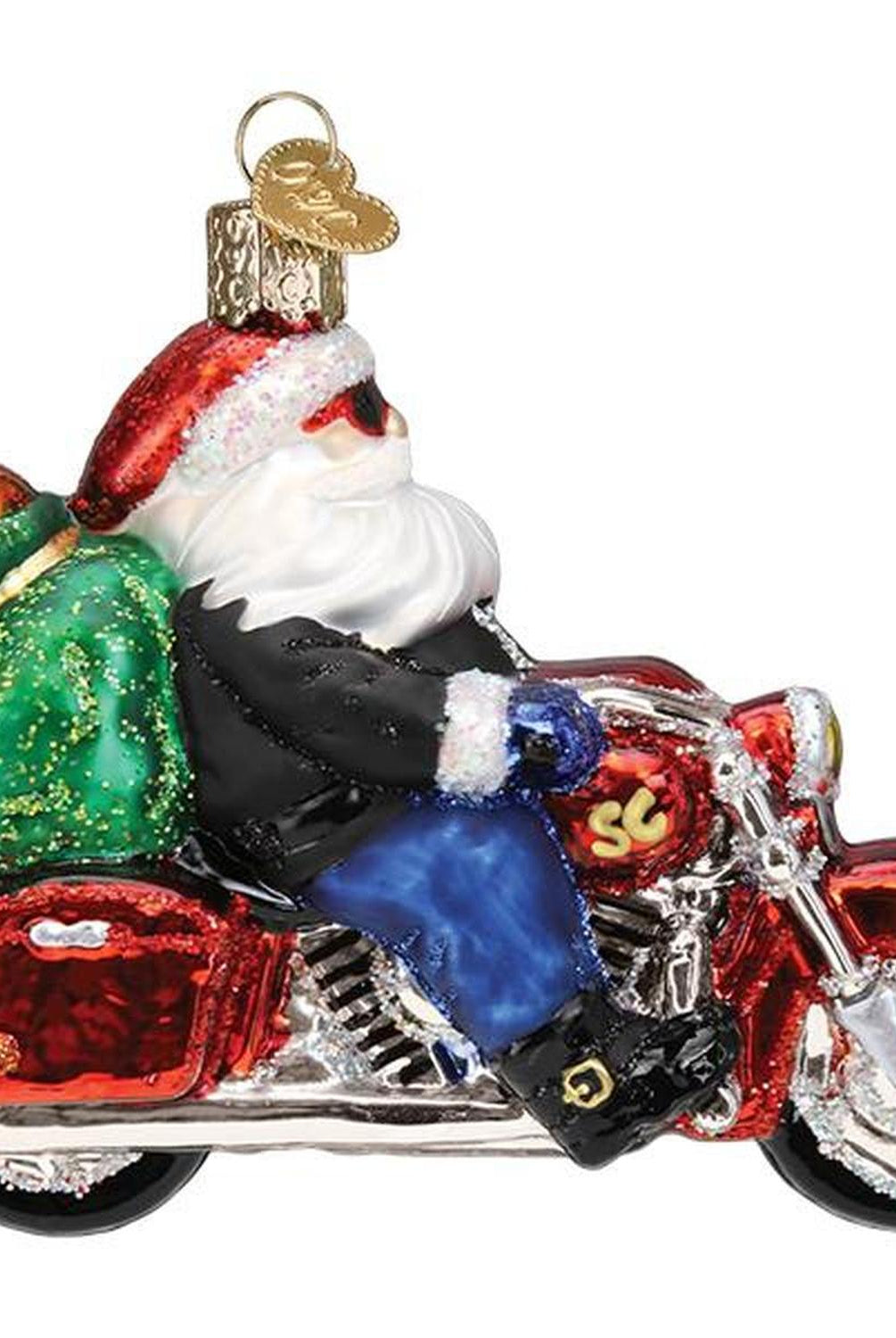 Biker Santa Ornament