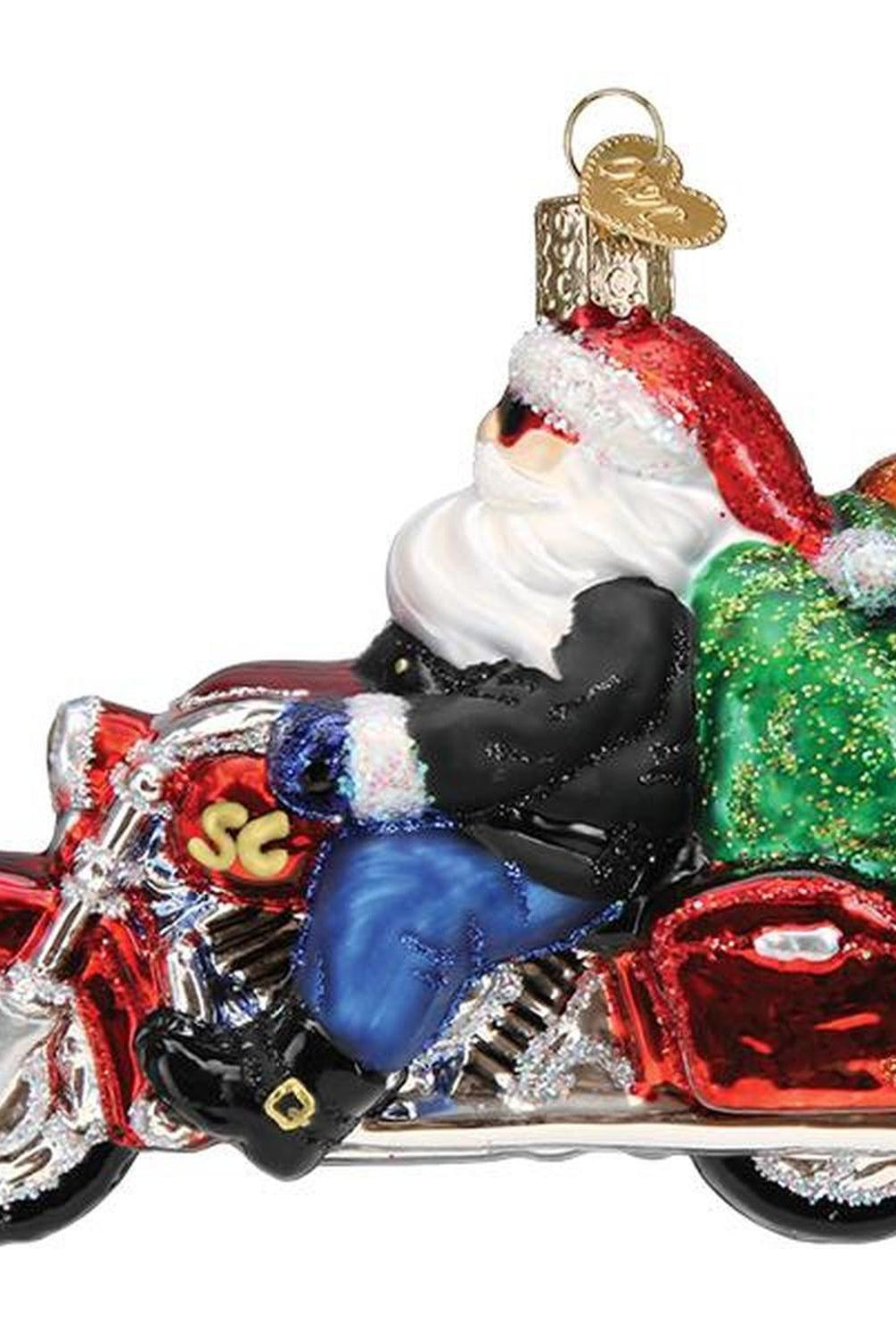 Biker Santa Ornament