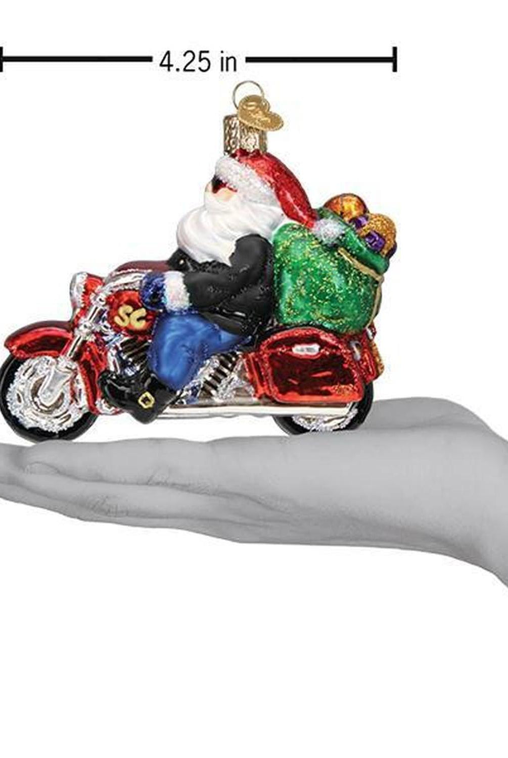 Biker Santa Ornament