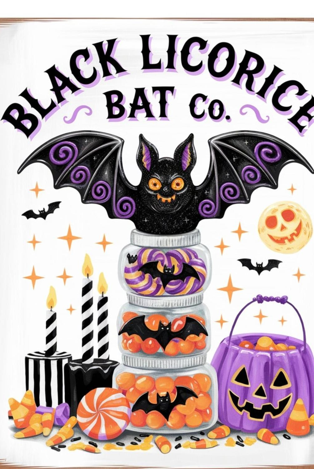Black Licorice Bat Co Halloween Sign