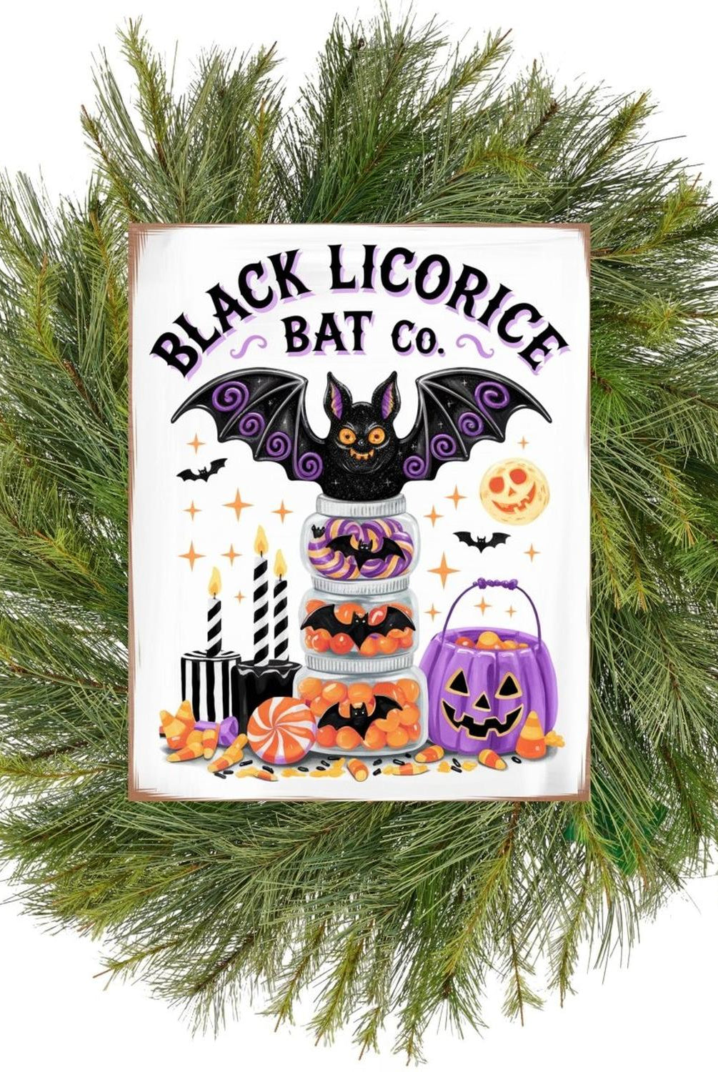 Black Licorice Bat Co Halloween Sign