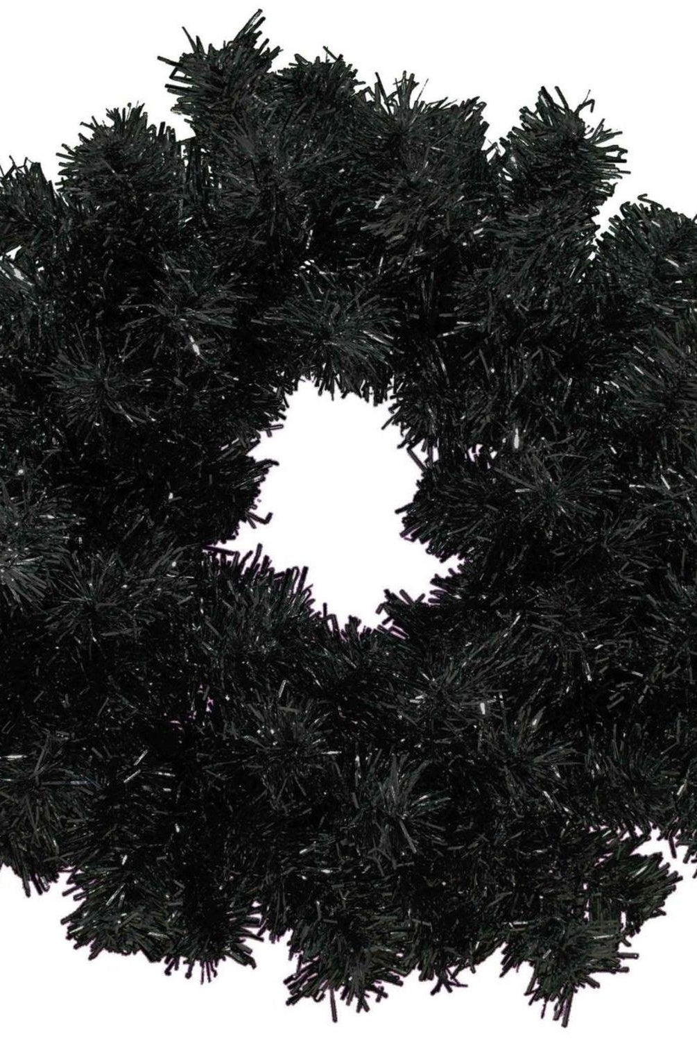 Black Tinsel Christmas Wreaths