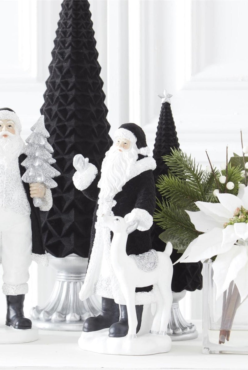 Shop For Black Velvet Resin Santa's (Set of 2)