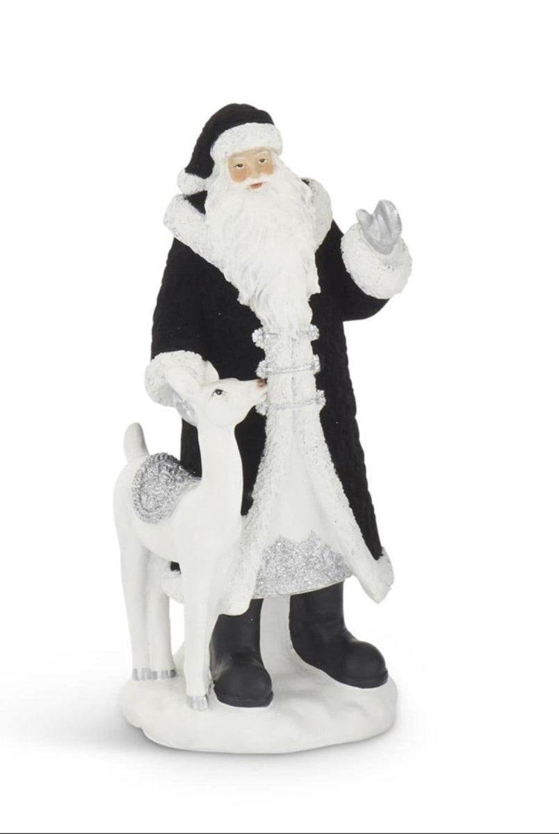 Shop For Black Velvet Resin Santa's (Set of 2)