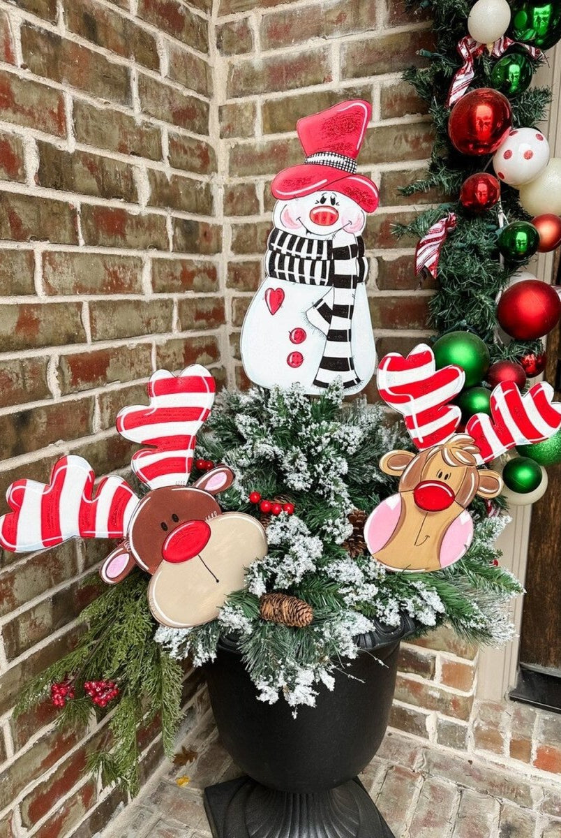Shop For Black & White Scarf Snowman (Stake/Hanger/Easel)