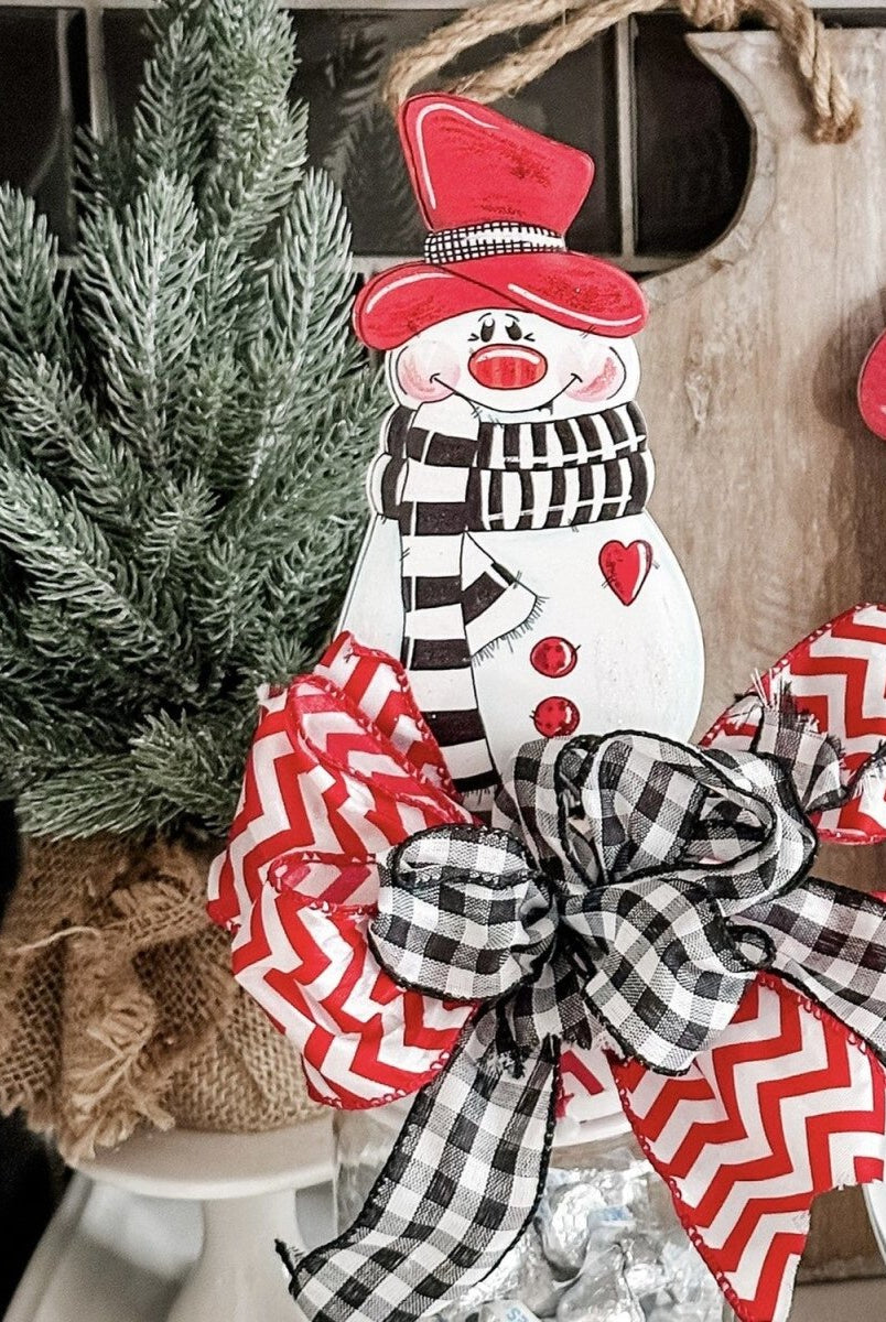 Shop For Black & White Scarf Snowman (Stake/Hanger/Easel)