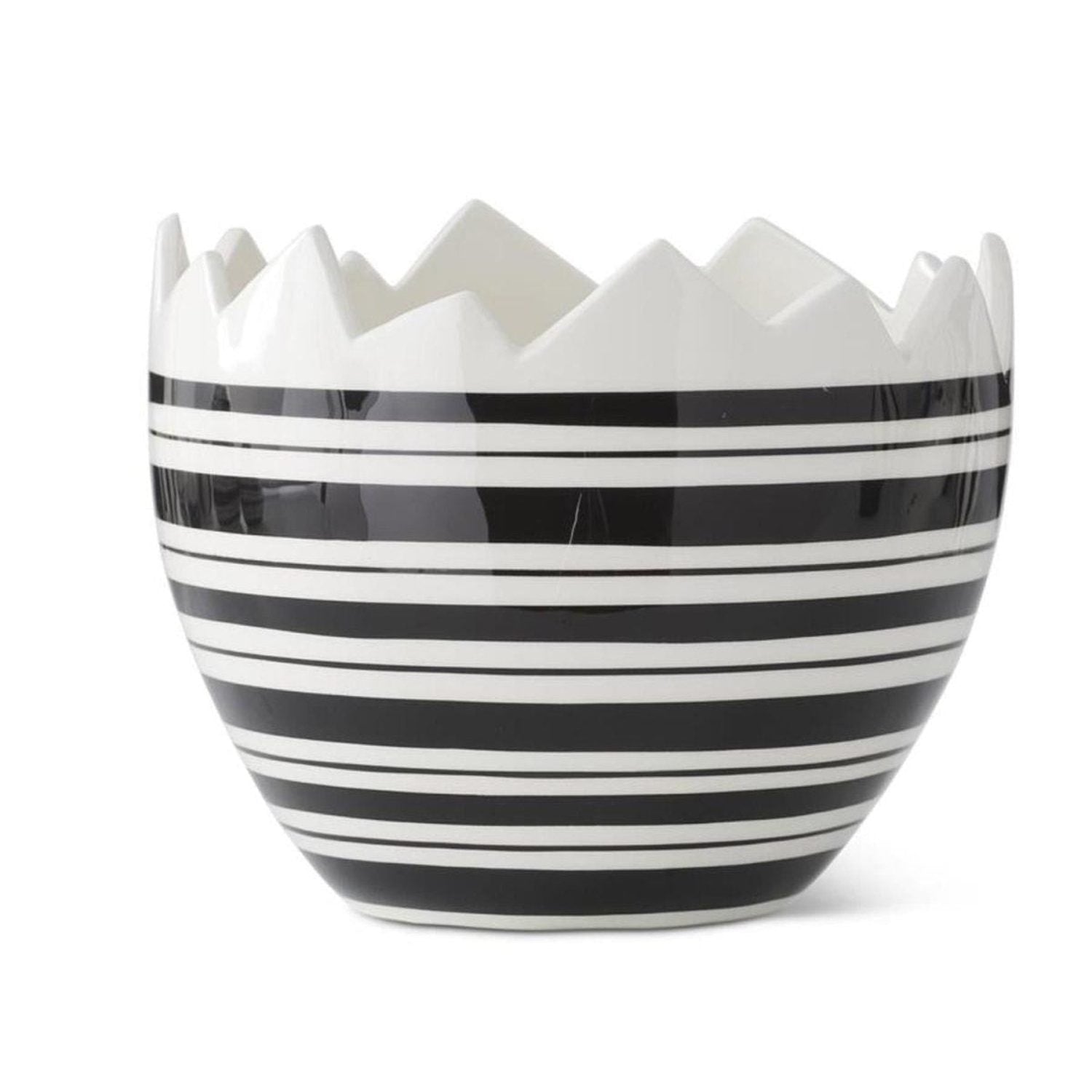Shop For Black & White Striped Ceramic Egg Dishes (Set of 2)