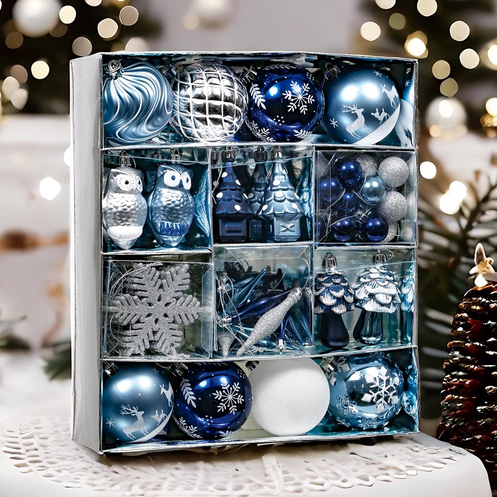 Shop For Blue and Silver Ornament Bundle (Set of 80)