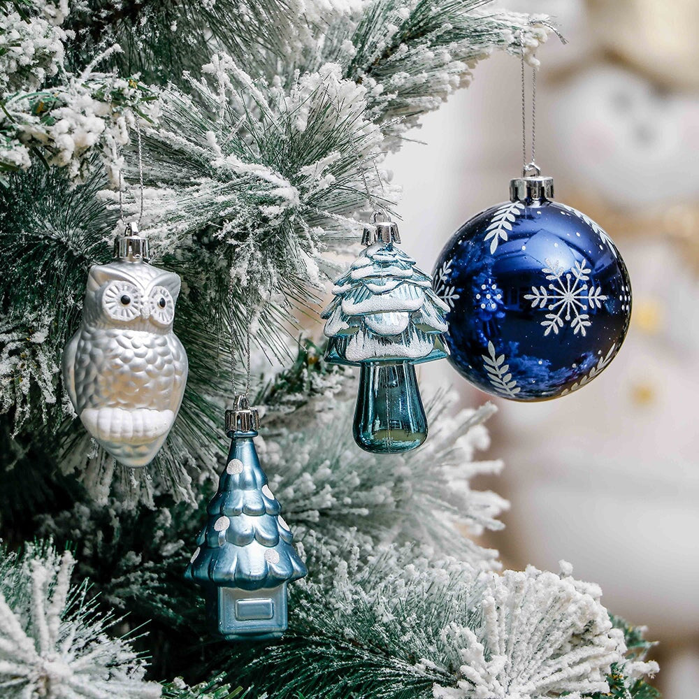 Shop For Blue and Silver Ornament Bundle (Set of 80)