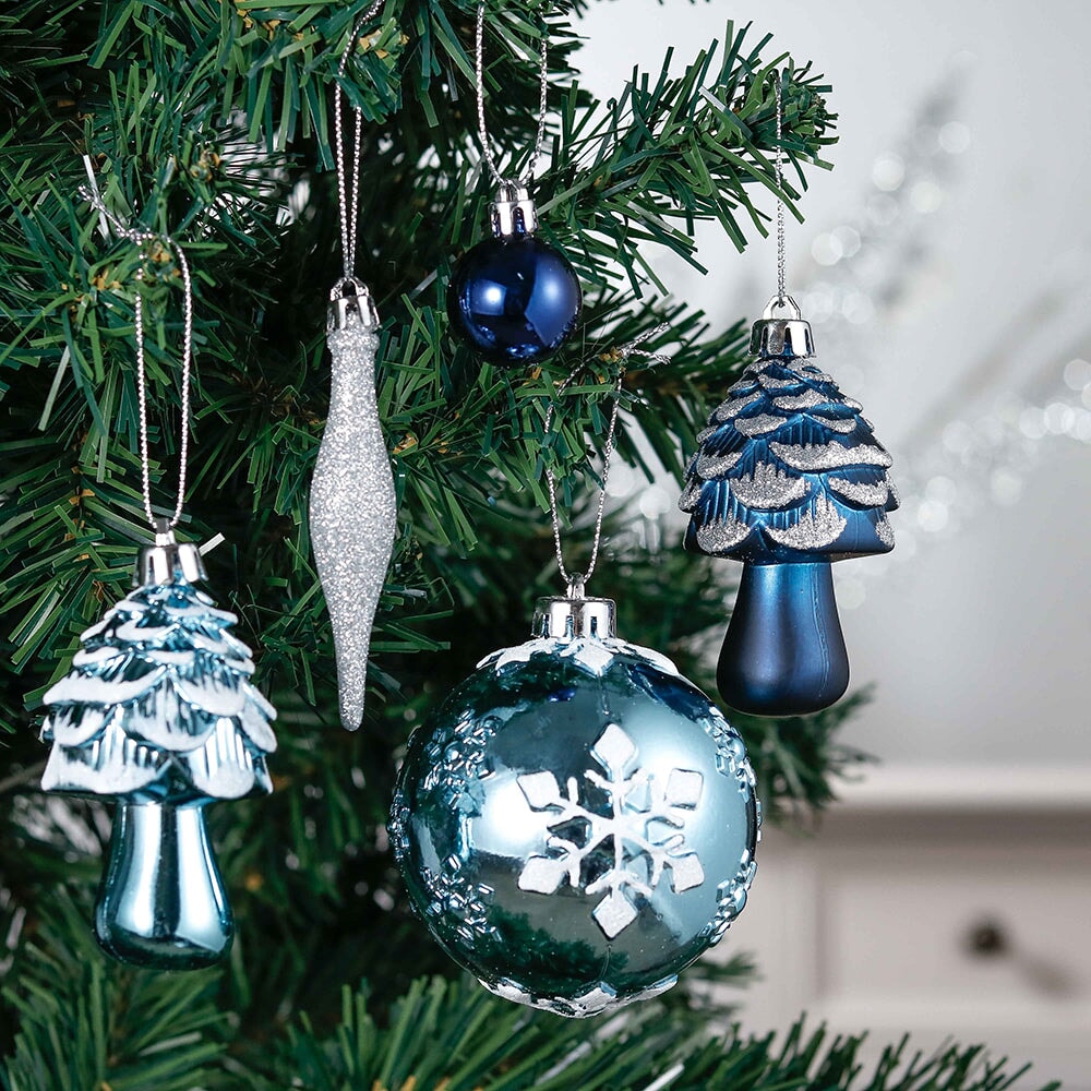 Shop For Blue and Silver Ornament Bundle (Set of 80)