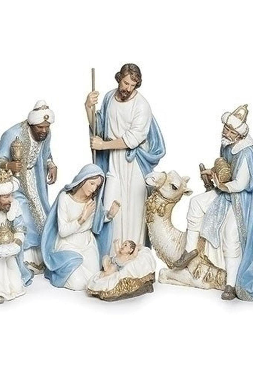 Shop For Blue Champagne Nativity Figures at Michelle's aDOORable Creations