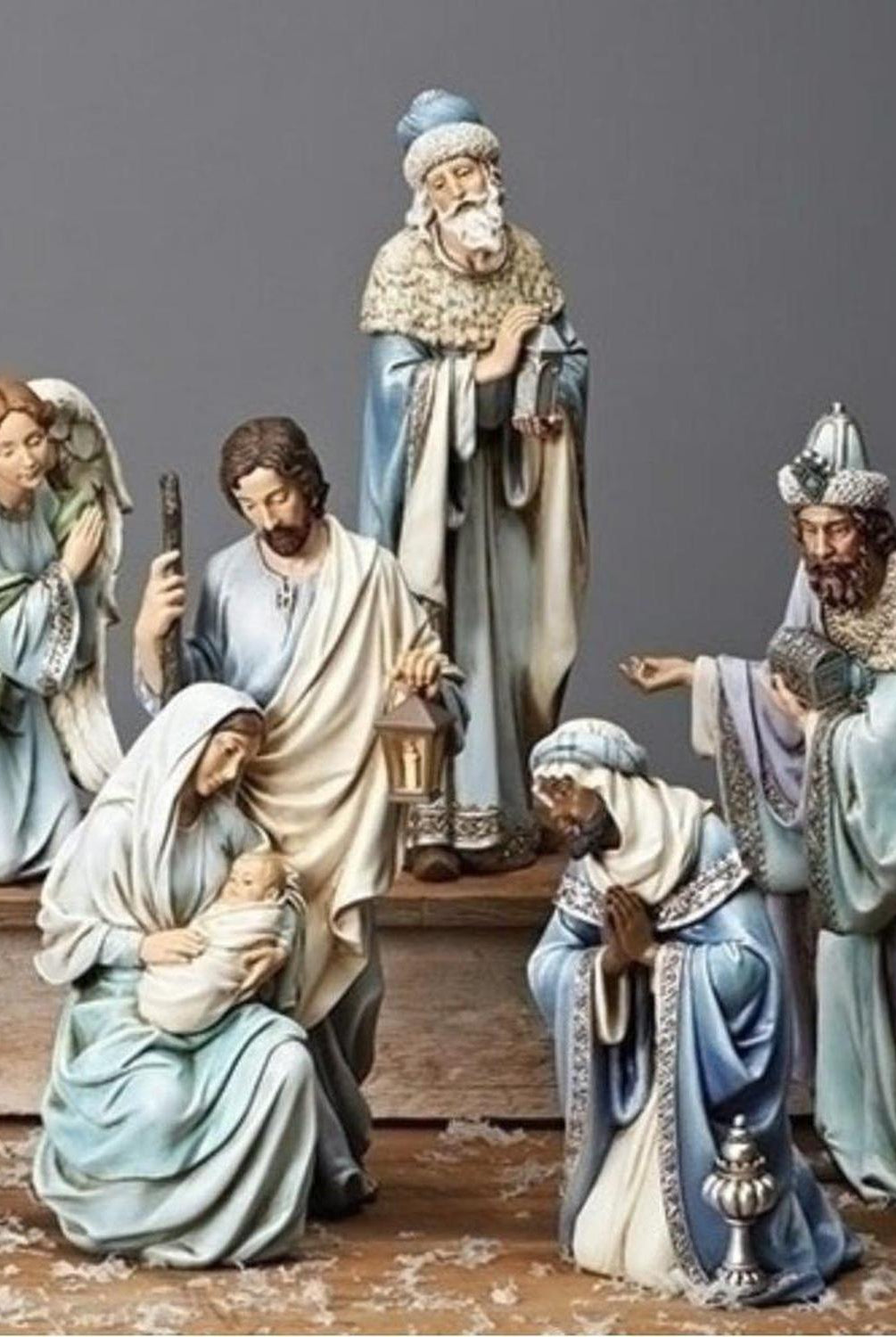 Shop For Blue Robe Nativity Figures, 5 Piece Set at Michelle's aDOORable Creations