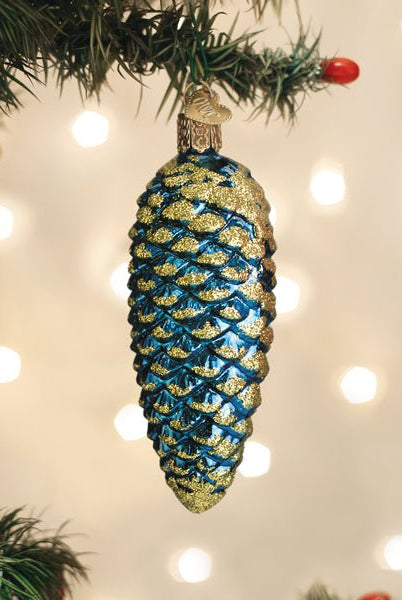 Shop For Blue Shimmering Cone Ornament