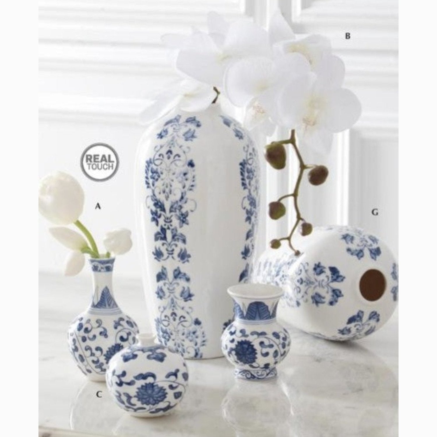 Shop For Blue & White Chinoiserie Mini Bud Vases (Set of 3)