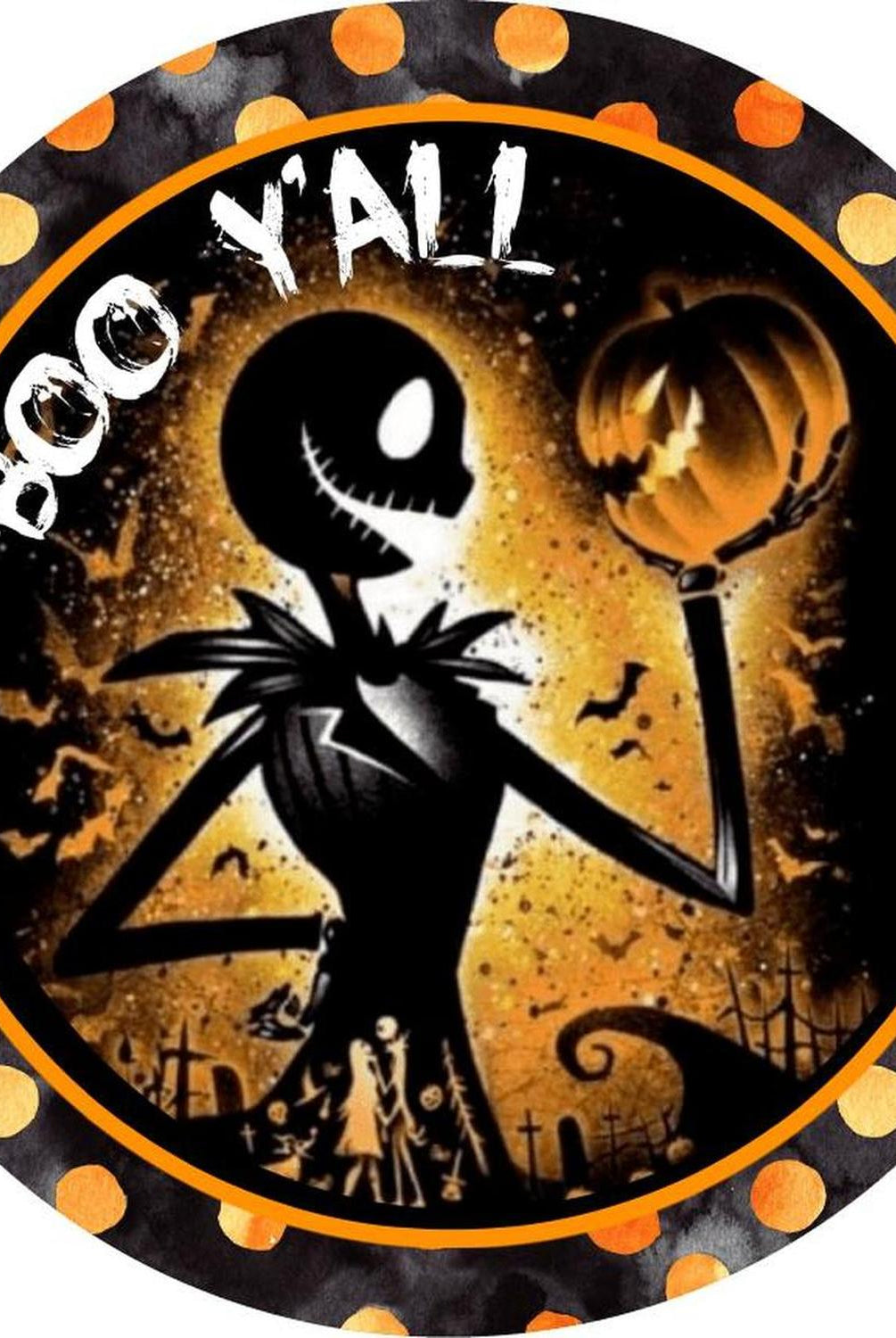 Boo Yall Skeleton Halloween Sign