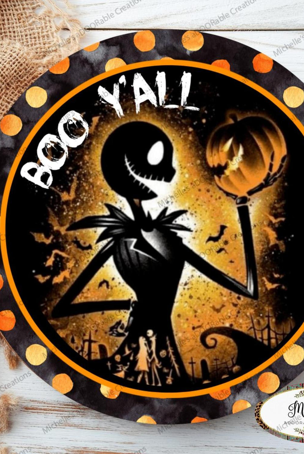 Boo Yall Skeleton Halloween Sign